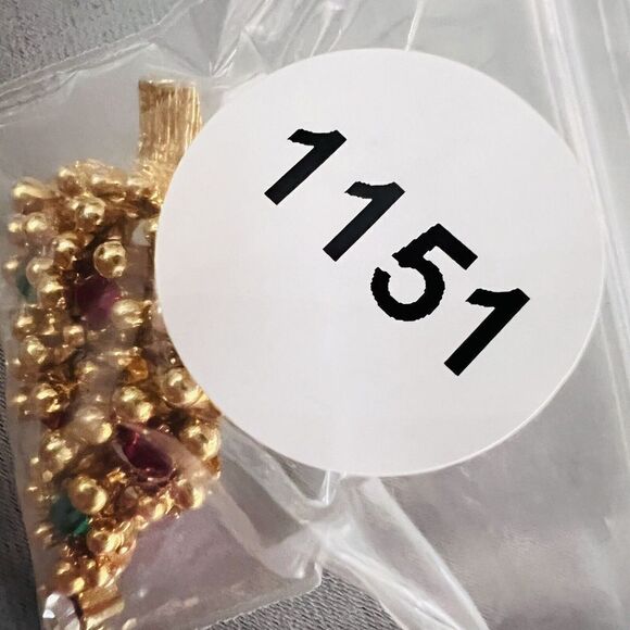 Vintage Christmas Tree Holiday Brooch Pin Gold Tone Multicolor Rhinestones 1151 - Picture 8 of 8